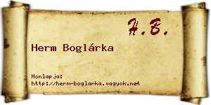 Herm Boglárka névjegykártya